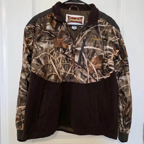 Gamehide Hush Hide Fleece Camouflage Quarter Zip Jacket Size XL - Picture 2 of 9